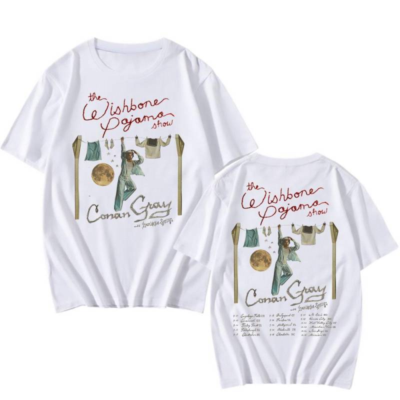Conan Gray The Wishbone Pyjama Show Tour T-Shirt 2025 NEU Albumdruck T-Shirts Baumwolle Sommer Herren Damen T-Shirt Streetwear M weiß von Joom DACH
