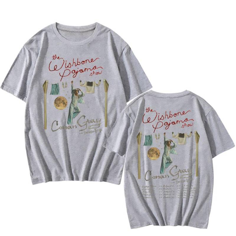 Conan Gray The Wishbone Pyjama Show Tour T-Shirt 2025 NEU Albumdruck T-Shirts Baumwolle Sommer Herren Damen T-Shirt Streetwear XXL grau von Joom DACH
