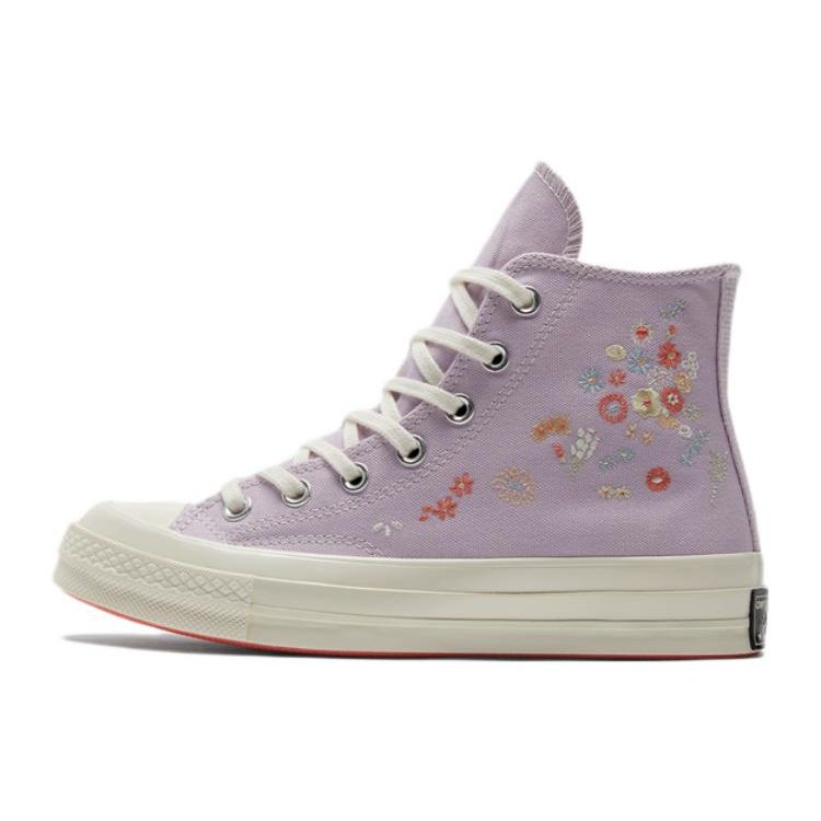 Converse Chuck 70 High Bestickter Blumendruck - Blasses Amethyst Damen Sneaker Lila Multi Egret A01584C 36.5 von Joom DACH