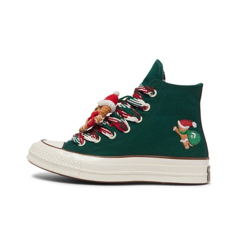 Converse Chuck 70 High X-Mas Lebkuchen & Strickstrumpf - Midnight Clover Herren Sneaker Grün Egret Bären-Nickerchen A12455C 35 von Joom DACH
