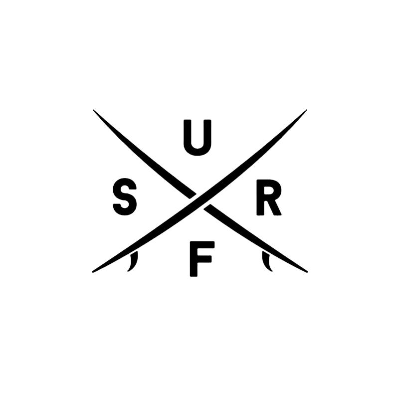 Cooler schwarz/weißer Surf-Aufkleber, kreativer Vinyl-Auto-Styling-Zubehör, Autofenster-Autoaufkleber 15cm x 12cm von Joom DACH