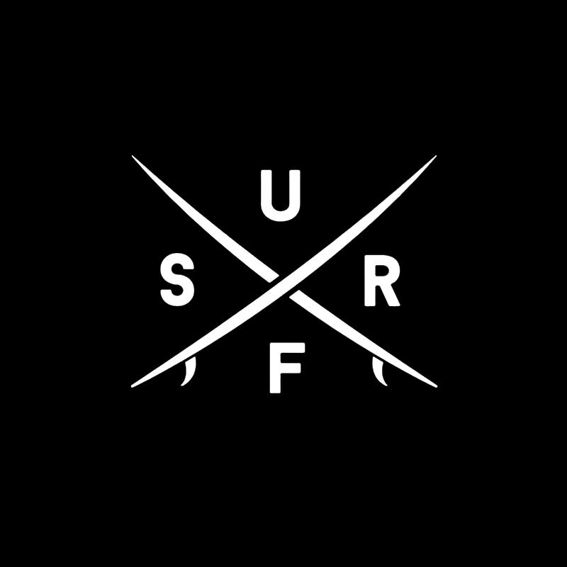 Cooler schwarz/weißer Surf-Aufkleber, kreativer Vinyl-Auto-Styling-Zubehör, Autofenster-Autoaufkleber 25cm x 20cm von Joom DACH