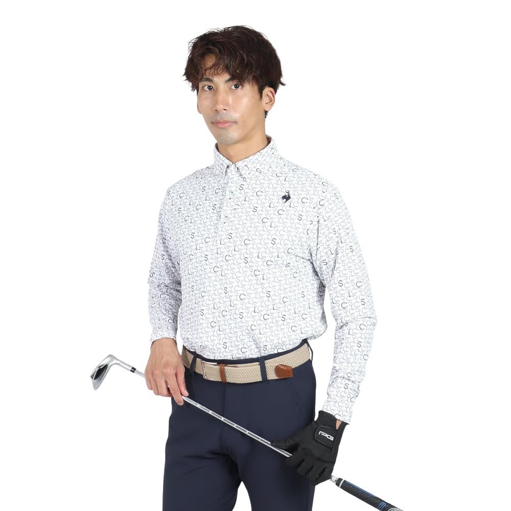 Coq Sportif Golfshirt Monogram Petite Langarmshirt Schweißabsorbierend Schnelltrocknend WH00 [Le Golf] [Stretch Forcer] Herren (Weiß) von Joom DACH