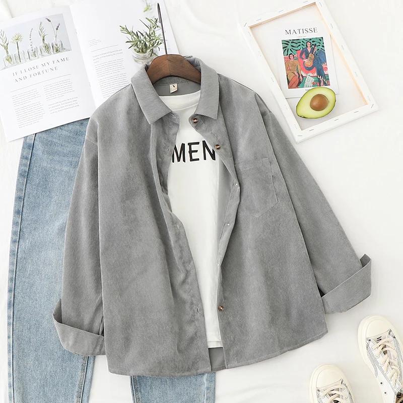 Cord Damen Blusen Shirts Tunika Damen Tops und Blusen Damenbekleidung Langarm Kleidung Button Up Down Loose Weiß XL grau Cord Damen Blusen Shirts Tunika Damen Tops und Blusen Damenbekleidung Langarm Kleidung Button Up Down Loose Weiß XL grau von Joom DACH