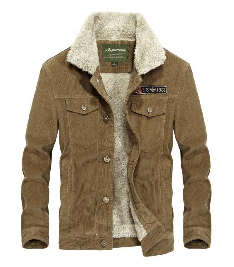 Cord Herren Baumwollmantel Casual Fit Kurze Version Herrenmantel Große Größe Plus Fleecejacke 3XL von Joom DACH