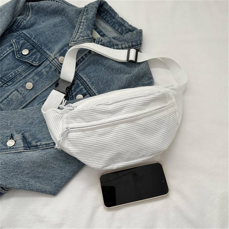 Cord-Hüfttaschen für Damen mit Reißverschluss, Umhängetasche für Damen, modische, lässige Reise-Gürteltasche, verstellbare Tasche von Joom DACH