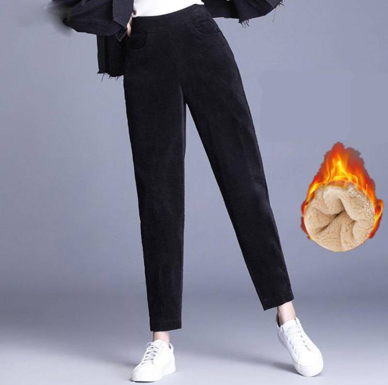 Cord gepolsterte warme Hose Frau Mode Stretch hohe Taille Damen Hose Winter einfache einfarbige Lammwolle Haremshose M schwarz Cord gepolsterte warme Hose Frau Mode Stretch hohe Taille Damen Hose Winter einfache einfarbige Lammwolle Haremshose M schwarz von Joom DACH