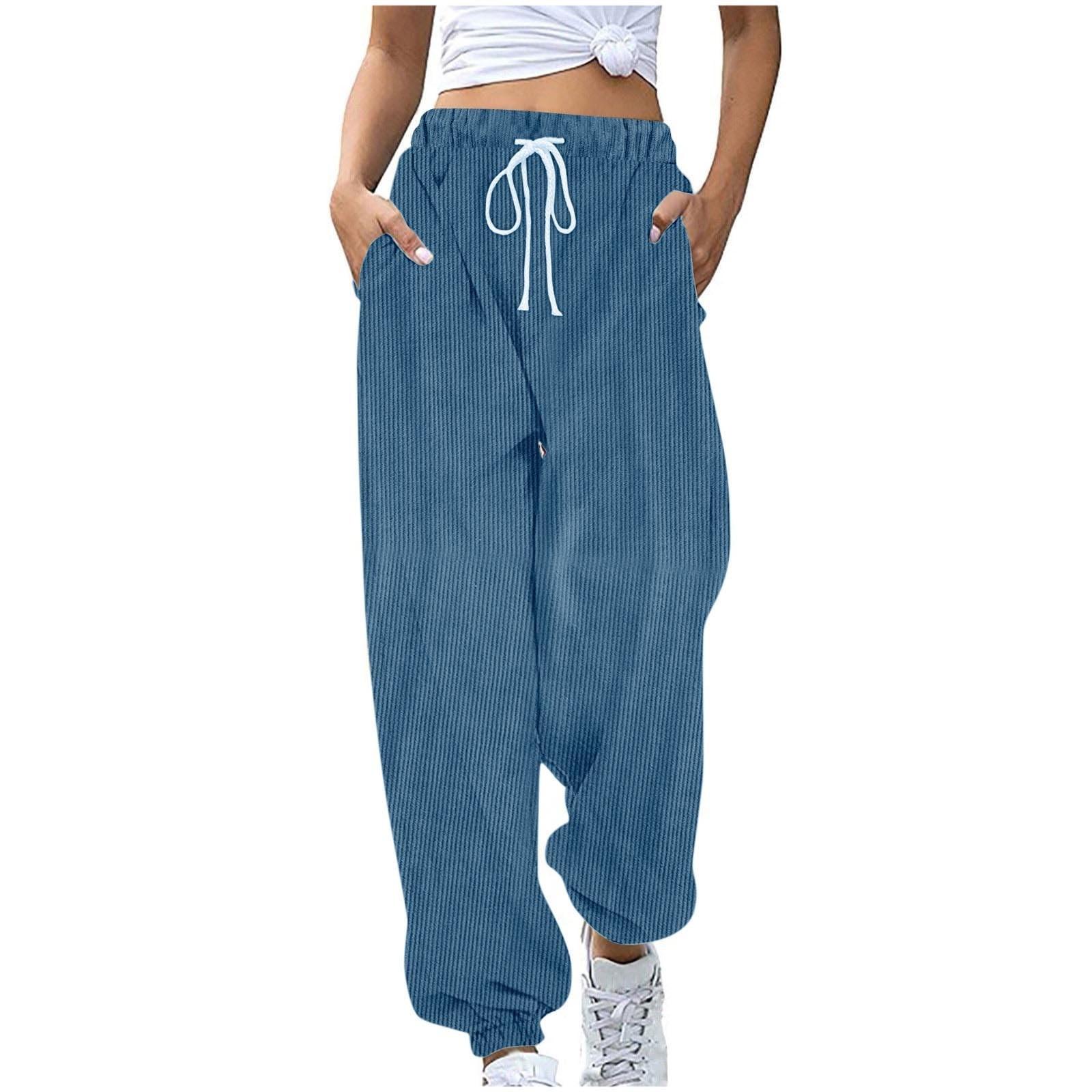 Cordhose für Damen, modische Taschen, elastische Taille, Kordelzug, Jogginghose für den Außenbereich, lässige Jogginghose L dunkelblau Cordhose für Damen, modische Taschen, elastische Taille, Kordelzug, Jogginghose für den Außenbereich, lässige Jogginghose L dunkelblau von Joom DACH