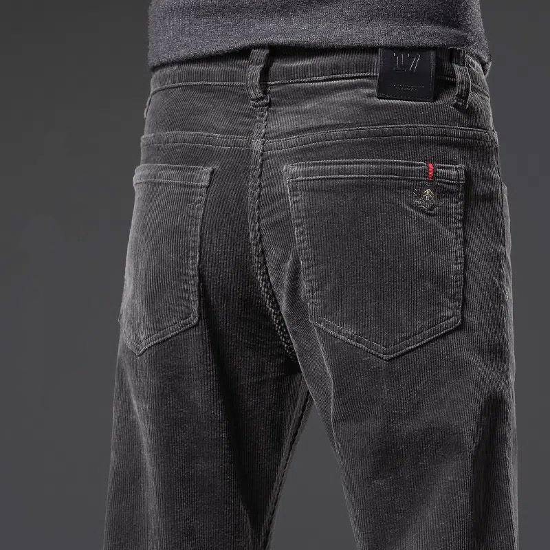 Cordhosen Herren Mittleren Alters High-End Locker Gerade Übergröße Lässige Herrenhosen Herbst Business Lange Hosen Herren 40 grau von Joom DACH