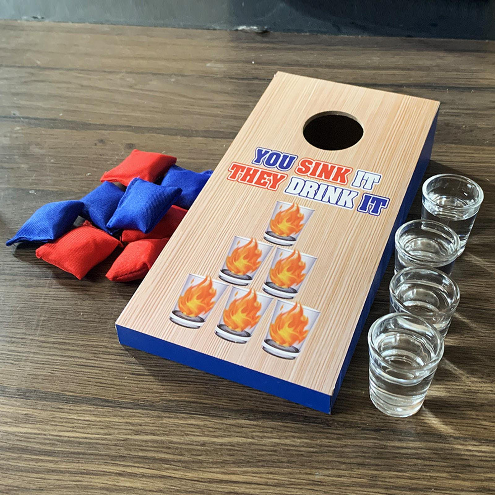 Cornhole Werfen Party Trinken Spiel Frühen Pädagogisches Spielzeug mit 4 Tassen Sandsack Werfen Holz von Joom DACH