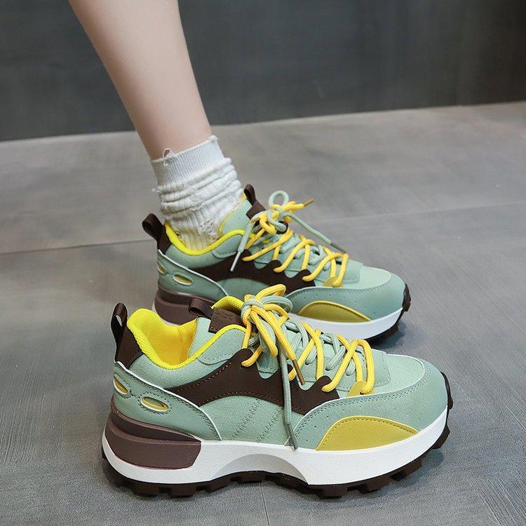 Cortez Damen Frühling Neue Farblich Passende Sneaker Mit Dicker Sohle Casual Trend Kleine Taille Papa Schuhe Damen Im Koreanischen Stil 40 von Joom DACH