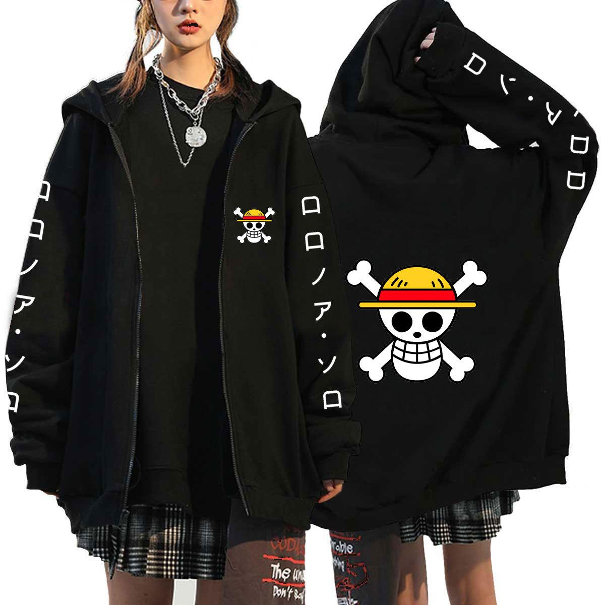 Cosplay Luffy Zoro ONE PIECE Anime Hoodies Männer Jacken Casual Zipper Mantel Harajuku Unisex Hoodie Cartoon Gedruckt Sweatshirts Hip Hop Hoody Streetwear S von Joom DACH