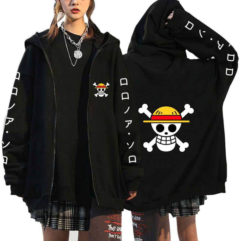 Cosplay Luffy Zoro ONE PIECE Anime Hoodies Männer Jacken Casual Zipper Mantel Harajuku Unisex Hoodie Cartoon Gedruckt Sweatshirts Hip Hop Hoody Streetwear S von Joom DACH