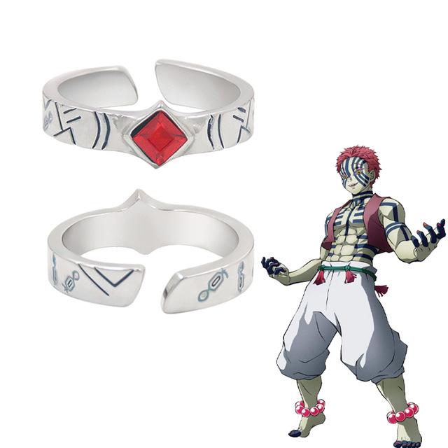 Cosplay-Ring aus der Demon Slayer-Serie „Kimetsu No Yaiba“, Metall-Emaille, offener, verstellbarer Fingerring für Frauen und Männer, Anime-Zubehör von Joom DACH