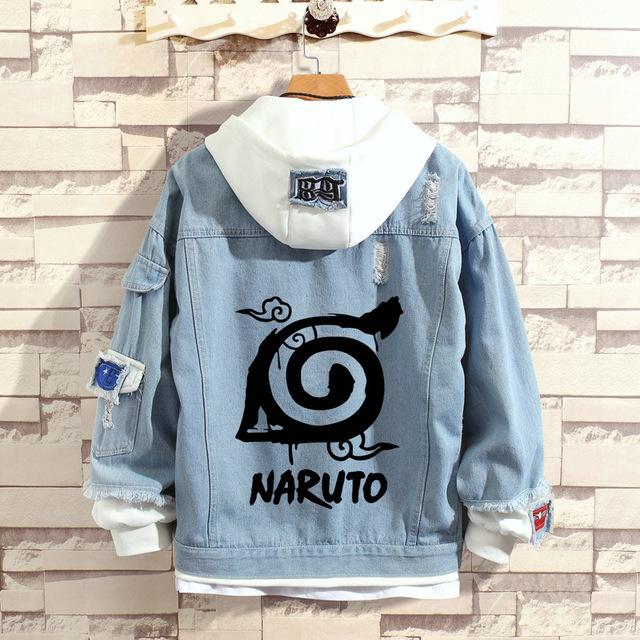 Cosroad Naruto Jeansjacke Uchiha Sasuke Cosplay Frühling Herbst Jeans Kapuzenpullover Herren Damen Kostüme Outwear Mäntel M von Joom DACH