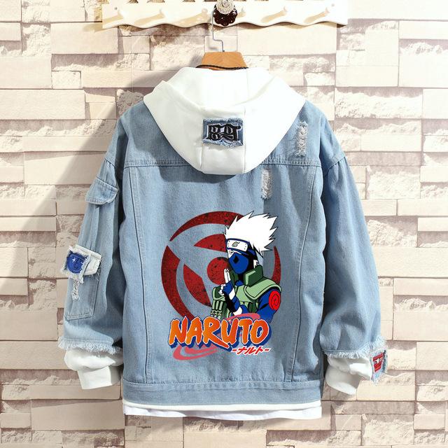 Cosroad Naruto Jeansjacke Uchiha Sasuke Cosplay Frühling Herbst Jeans Kapuzenpullover Herren Damen Kostüme Outwear Mäntel XXXL von Joom DACH