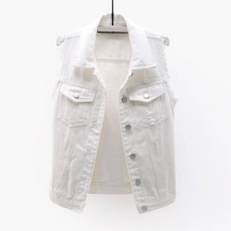 Cowboyweste für Damen, kurz, Frühling und Sommer, Übergröße, ärmellos, mit Rohkanten, Lochmuster, Strickjacke 7XL weiß Cowboyweste für Damen, kurz, Frühling und Sommer, Übergröße, ärmellos, mit Rohkanten, Lochmuster, Strickjacke 7XL weiß von Joom DACH