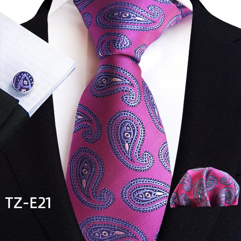 Cozy Up 3,15 Zoll Paisley Herren Dreiteiliges Set Krawatte Manschettenknöpfe Taschentuch von Joom DACH