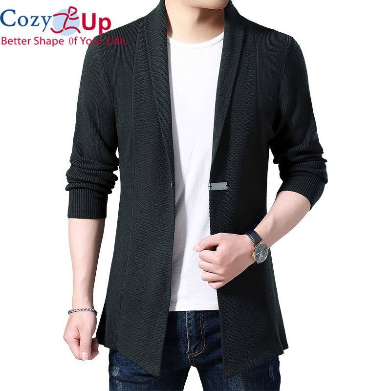Cozy Up Cardigan Herrenpullover Frühling Herbst Herren Lässige Strickjacke Jacke Mann Einfarbig Langer Pullover Windjacke Einknopf-Mäntel XXL grün von Joom DACH