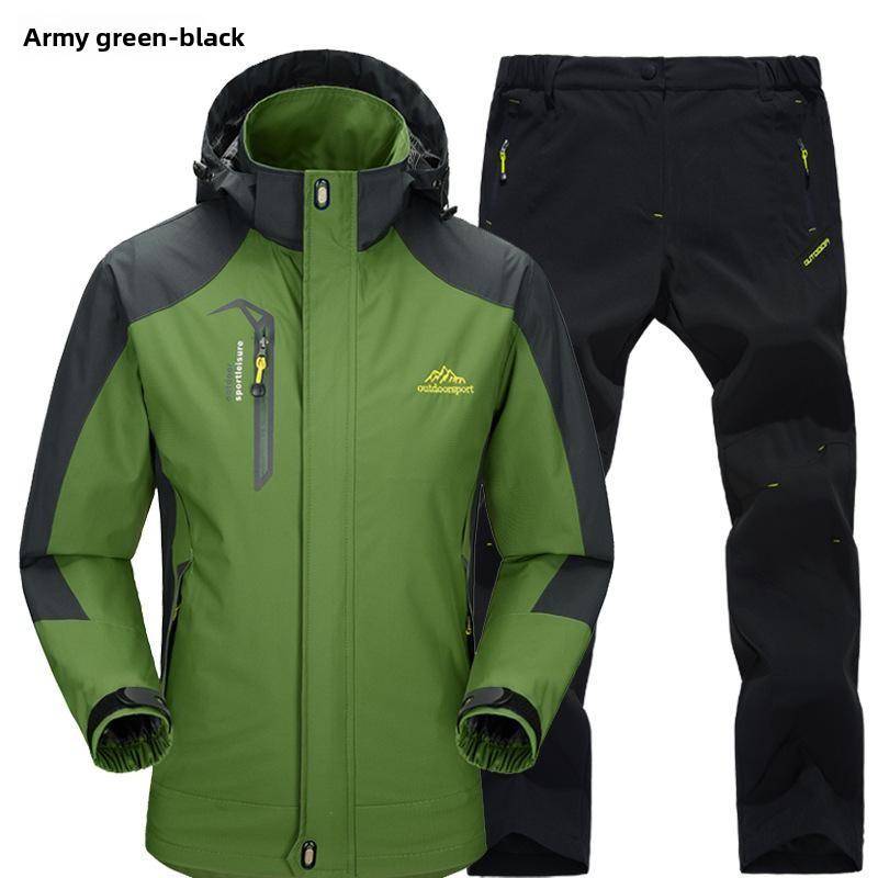 Cozy Up Herren Outdoorjacke Frühling und Herbst Dünn Wasserdicht Winddicht Atmungsaktiv Wanderanzug Zweiteiliges Set L von Joom DACH
