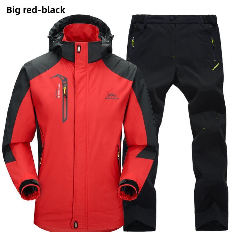 Cozy Up Herren Outdoorjacke Frühling und Herbst Dünn Wasserdicht Winddicht Atmungsaktiv Wanderanzug Zweiteiliges Set XL von Joom DACH