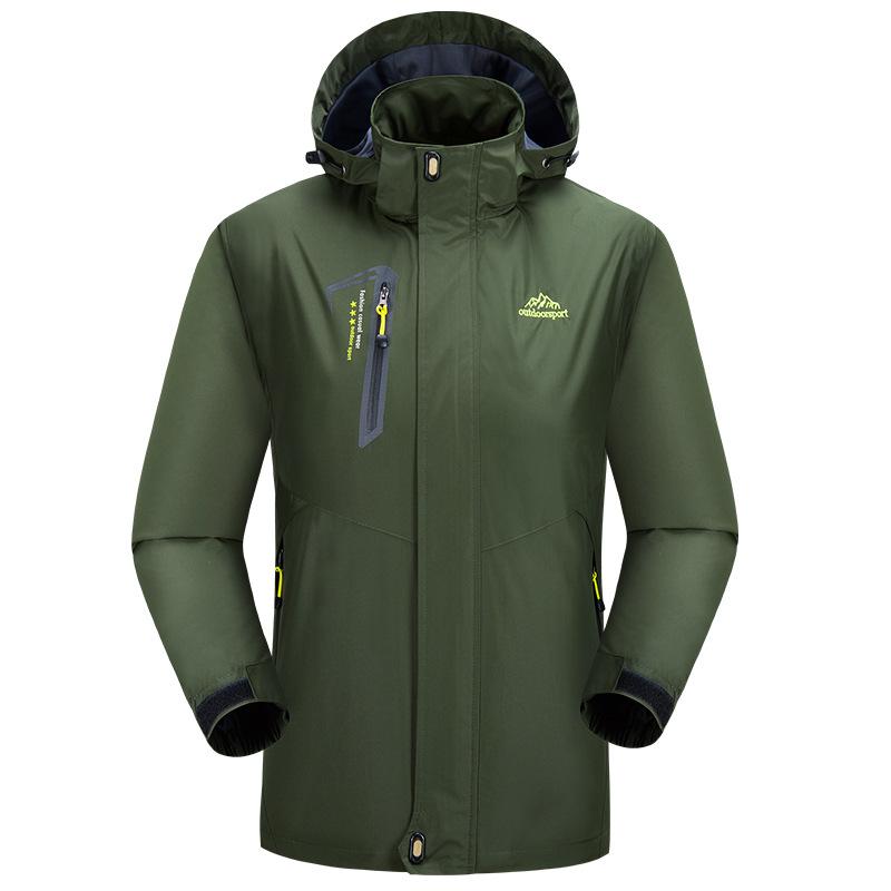 Cozy Up Outdoorjacke für Herren, winddicht, wasserabweisend, Regenjacke, Windbreaker, 5 Taschen, Jacke zum Wandern, Angeln, Laufen 3XL armee grüne von Joom DACH