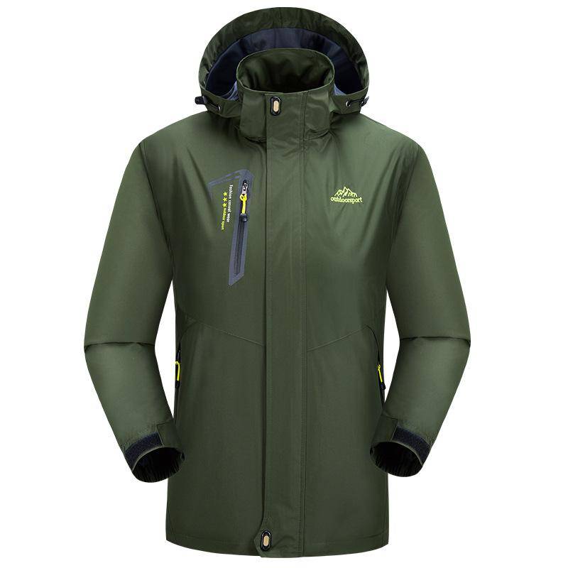 Cozy Up Outdoorjacke für Herren, winddicht, wasserabweisend, Regenjacke, Windbreaker, 5 Taschen, Jacke zum Wandern, Angeln, Laufen 3XL armee grüne von Joom DACH