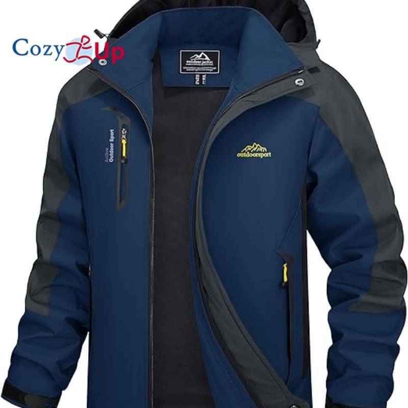 Cozy Up Outdoorjacke für Herren, winddicht, wasserabweisend, Regenjacke, Windbreaker, 5 Taschen, Jacke zum Wandern, Angeln, Laufen 3XL bunt von Joom DACH