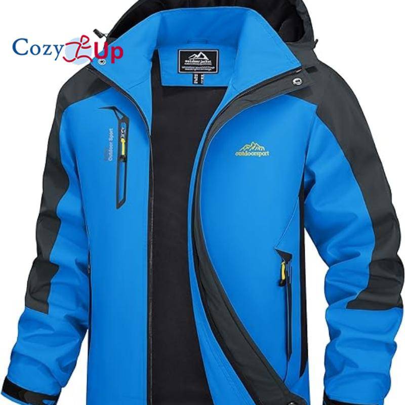 Cozy Up Outdoorjacke für Herren, winddicht, wasserabweisend, Regenjacke, Windbreaker, 5 Taschen, Jacke zum Wandern, Angeln, Laufen 3XL blau von Joom DACH