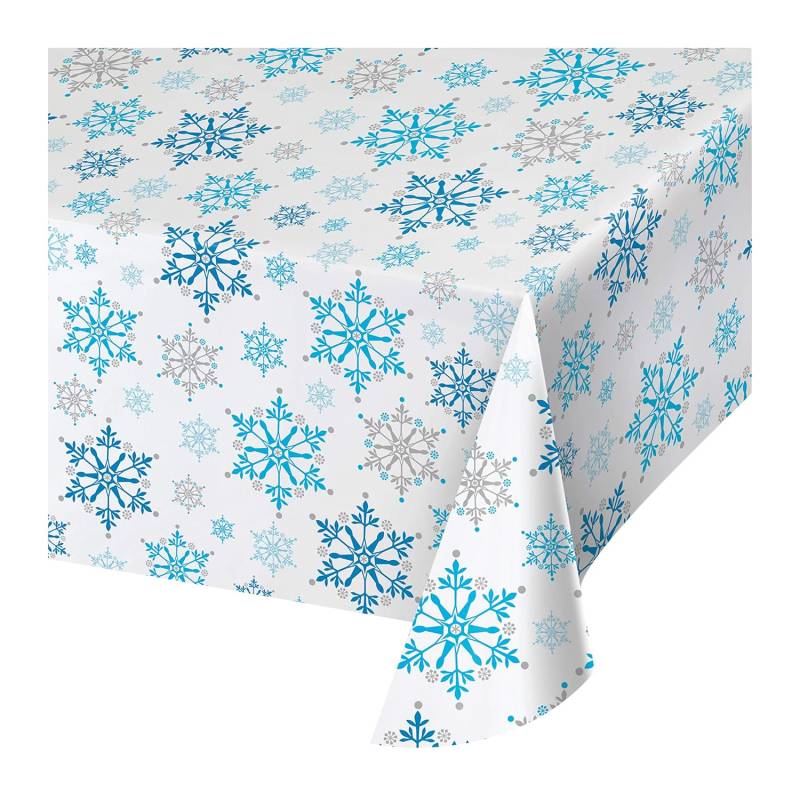 Creative Converting Plastik Schneeflocken Party Tischdecke One Size weiß/blau von Joom DACH