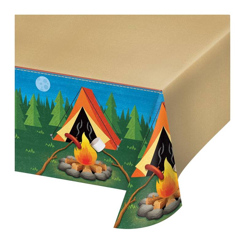 Creative Party Camp Out Party-Tischdecke aus Kunststoff mit Allover-Print One Size schwarz von Joom DACH