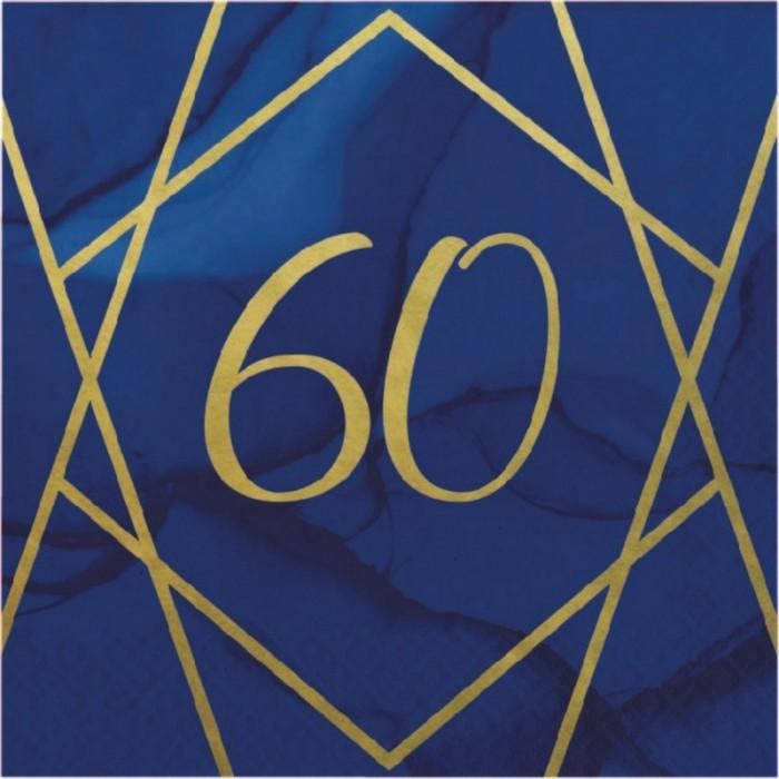Creative Party Geode 3-lagiger Stempel zum 60. Geburtstag (Packung mit 16) One Size gold/dunkelblau von Joom DACH