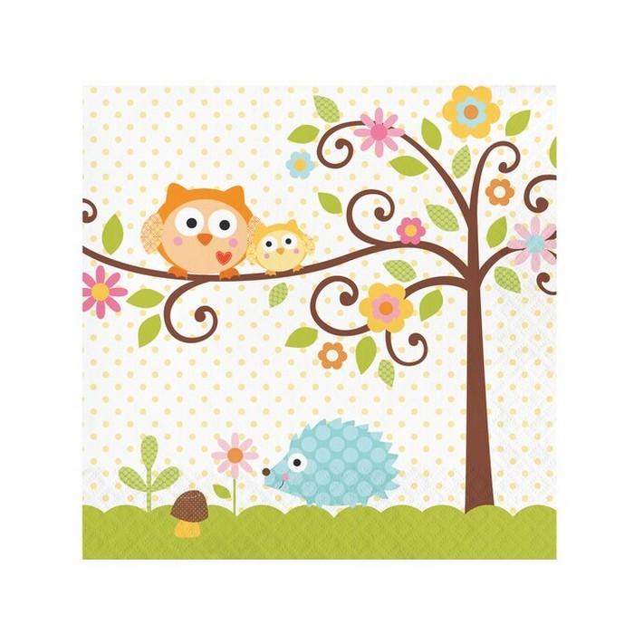 Creative Party Happy Tree Party-Tischdecke aus Kunststoff mit Eulenmotiv One Size von Joom DACH