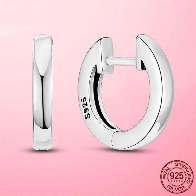 Creolen 925 Sterlingsilber Ohrring Doppelband Pavé Creolen für Frauen Mode Silberschmuck von Joom DACH