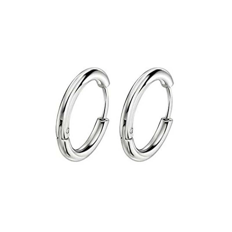 Creolen Gold Silber Farbe Bunte Runde Ohrringe Für Frauen Männer Ohrclips Europäische Creolen Ohrring 10mm silber von Joom DACH