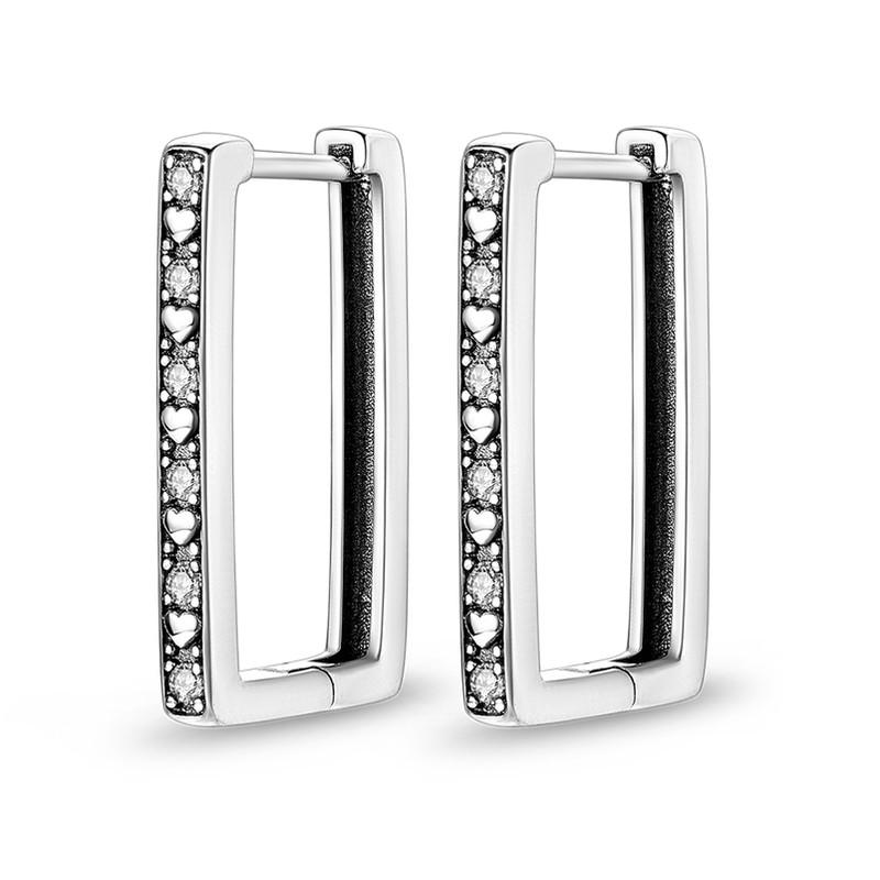 Creolen in 925er Silber, U-Form, für Frauen, bunte Pave CZ, Roségold, minimalistische U-Ohrringe, Hochzeitsfeier, Luxus-Schmuckgeschenk SEE037 von Joom DACH