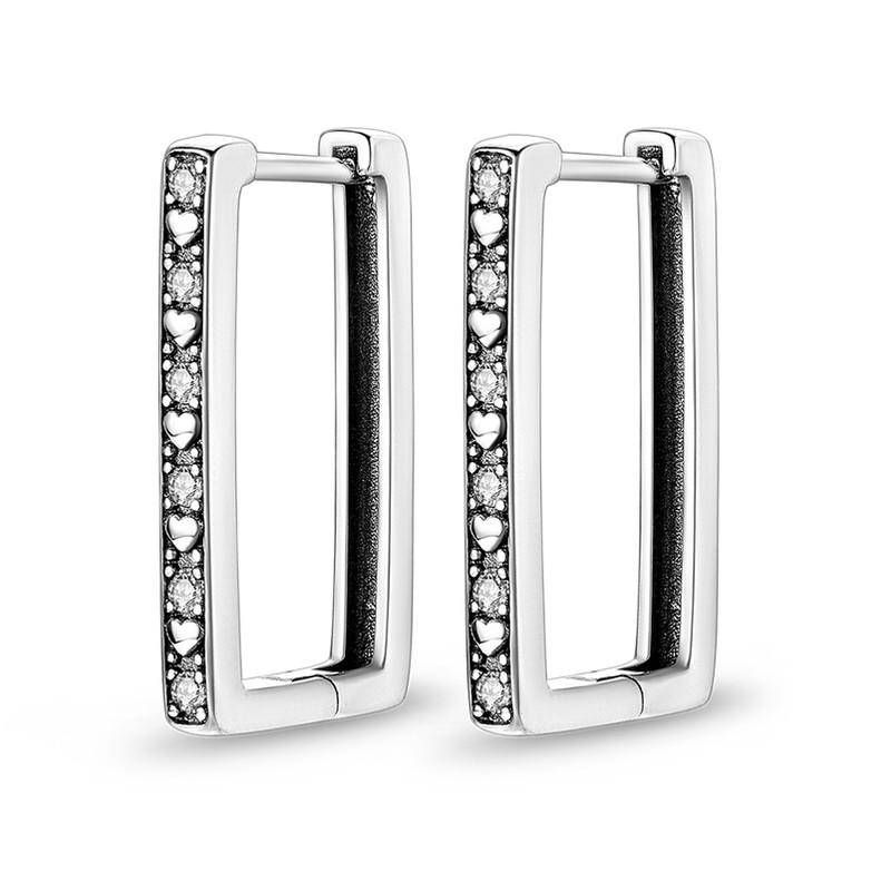 Creolen in 925er Silber, U-Form, für Frauen, bunte Pave CZ, Roségold, minimalistische U-Ohrringe, Hochzeitsfeier, Luxus-Schmuckgeschenk SEE037 von Joom DACH