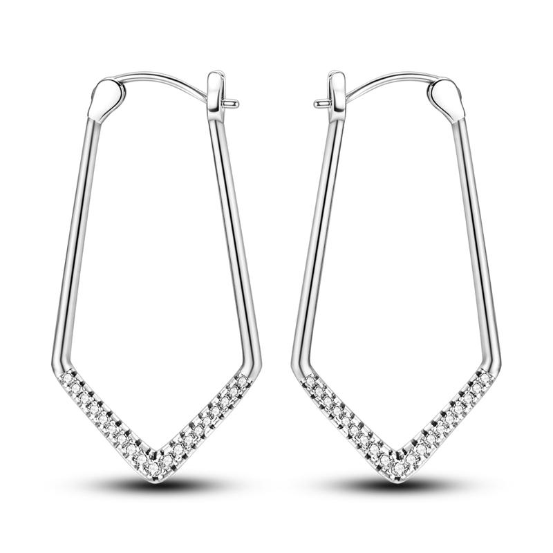 Creolen in 925er Silber, U-Form, für Frauen, bunte Pave CZ, Roségold, minimalistische U-Ohrringe, Hochzeitsfeier, Luxus-Schmuckgeschenk SEE164 von Joom DACH