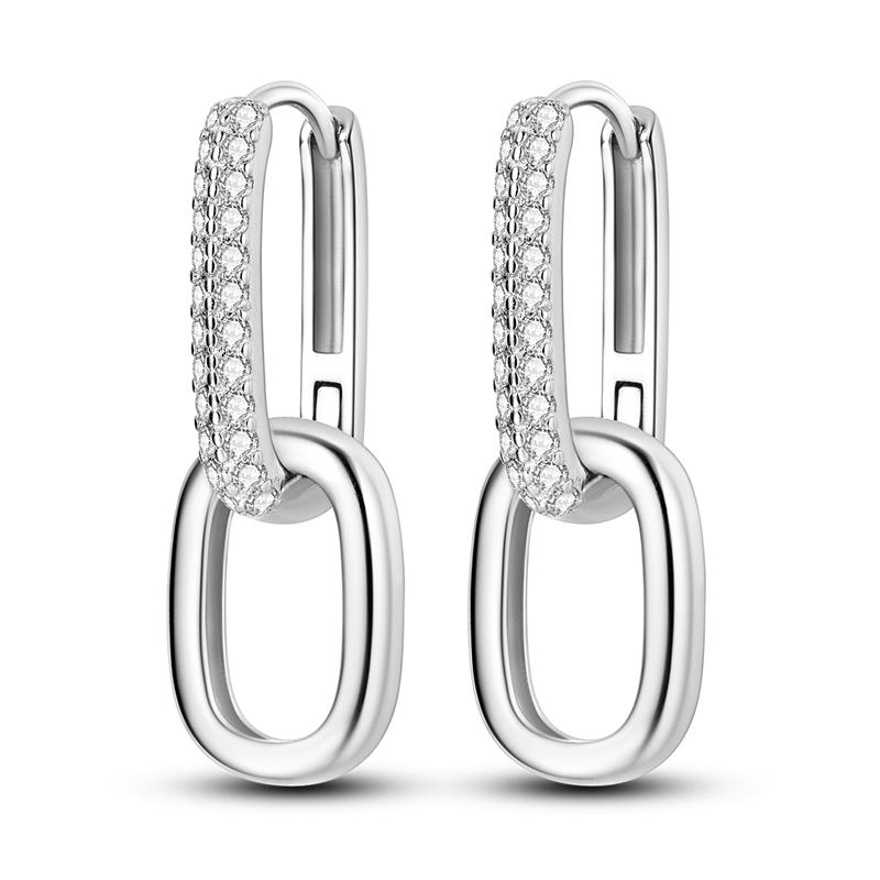 Creolen in 925er Silber, U-Form, für Frauen, bunte Pave CZ, Roségold, minimalistische U-Ohrringe, Hochzeitsfeier, Luxus-Schmuckgeschenk SEE201 von Joom DACH