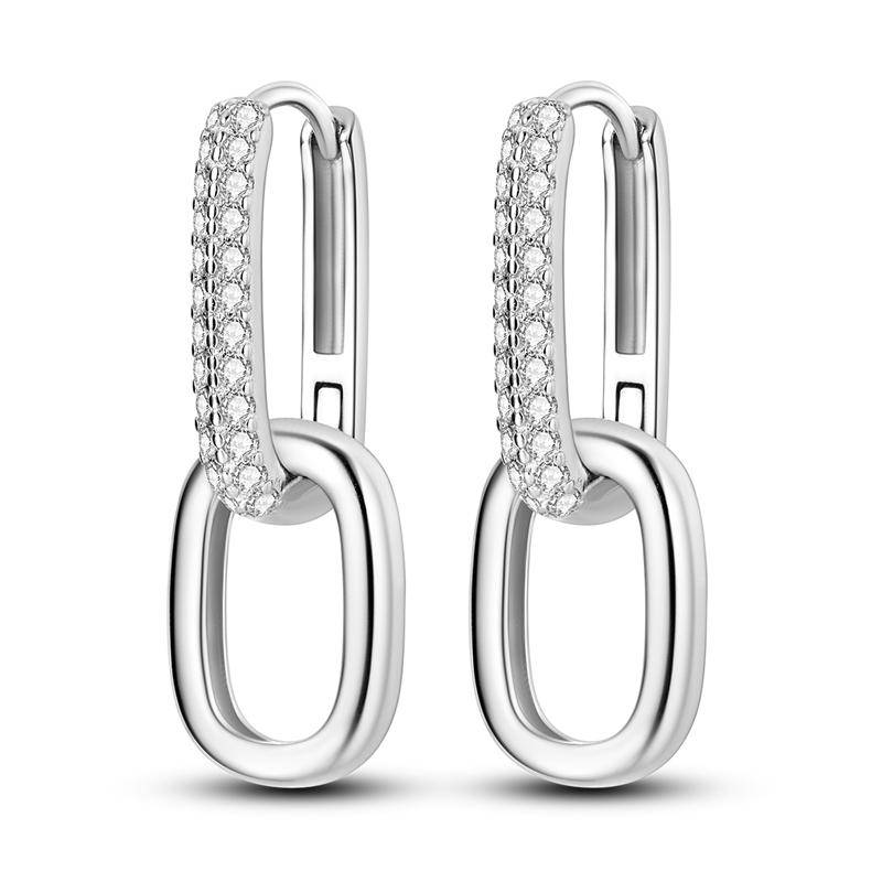 Creolen in 925er Silber, U-Form, für Frauen, bunte Pave CZ, Roségold, minimalistische U-Ohrringe, Hochzeitsfeier, Luxus-Schmuckgeschenk SEE201 von Joom DACH