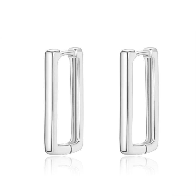 Creolen in 925er Silber, U-Form, für Frauen, bunte Pave CZ, Roségold, minimalistische U-Ohrringe, Hochzeitsfeier, Luxus-Schmuckgeschenk STE142-A von Joom DACH