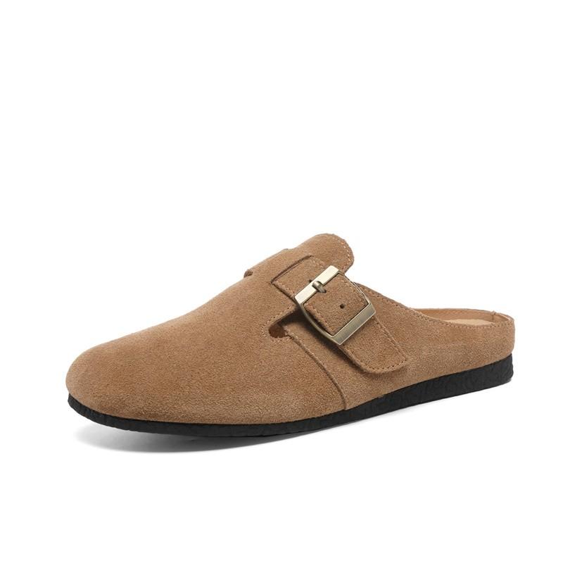 Cretsar Fashion Damen Wildleder Clogs Leder Pantoletten Korkfußbett Sandalen Kartoffelschuhe Neu Herren Damen Clog Hausschuhe mit Fußgewölbeunterstützung 36 von Joom DACH