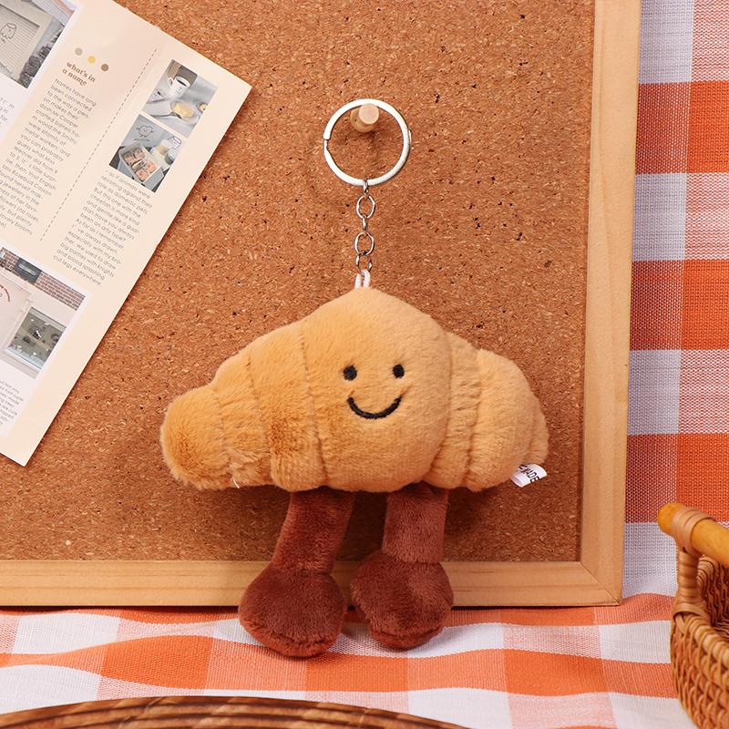 Croissant Plüsch Spielzeug Schlüsselanhänger Cartoon Lebensmittel weich gefüllte Puppe Anhänger Auto Schlüsselanhänger Rucksack Tasche Dekor Kind Geschenk A1 von Joom DACH