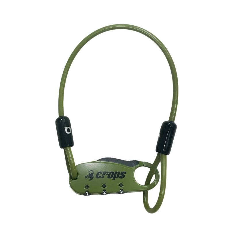 Crops Fahrradschloss Helmschloss UNI Q (Einzigartig) | 3-stelliger Drehknopf | CP-SPD07SHT (Kieselgrün, 30cm) [Amazon exklusive Farbe] von Joom DACH