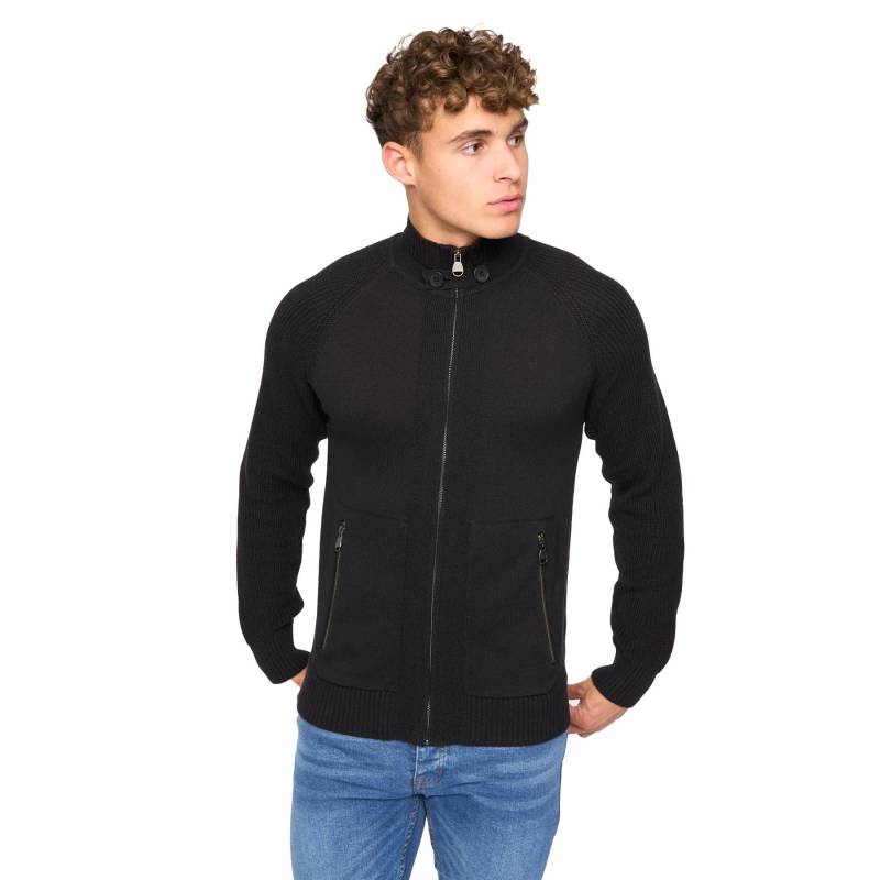 Crosshatch Herren Birchin Strickpullover mit durchgehendem Reißverschluss XXL schwarz von Joom DACH
