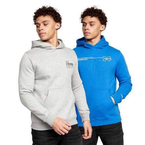 Crosshatch Herren Burmax Kapuzenpullover (Packung mit 2) L grau/blau von Joom DACH