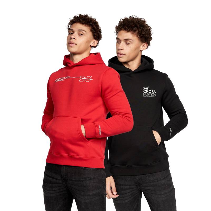Crosshatch Herren Karver Kapuzenpullover XL rot/schwarz von Joom DACH