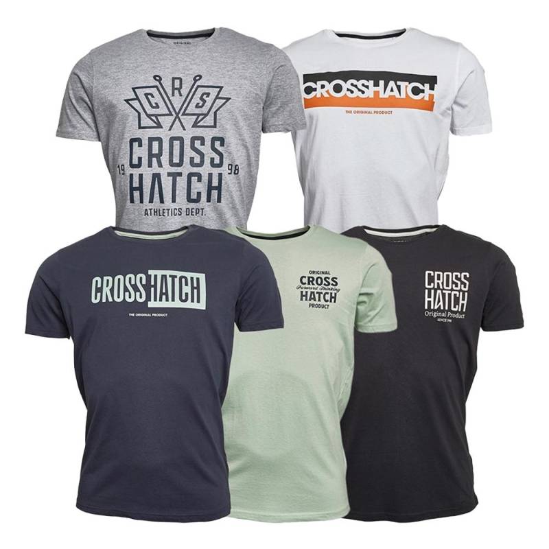 Crosshatch Herren Logotime T-Shirt (Packung mit 5) L von Joom DACH