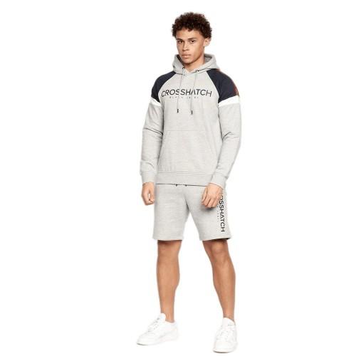 Crosshatch Herren Reginald Kapuzenpullover und Shorts-Set XL grau von Joom DACH