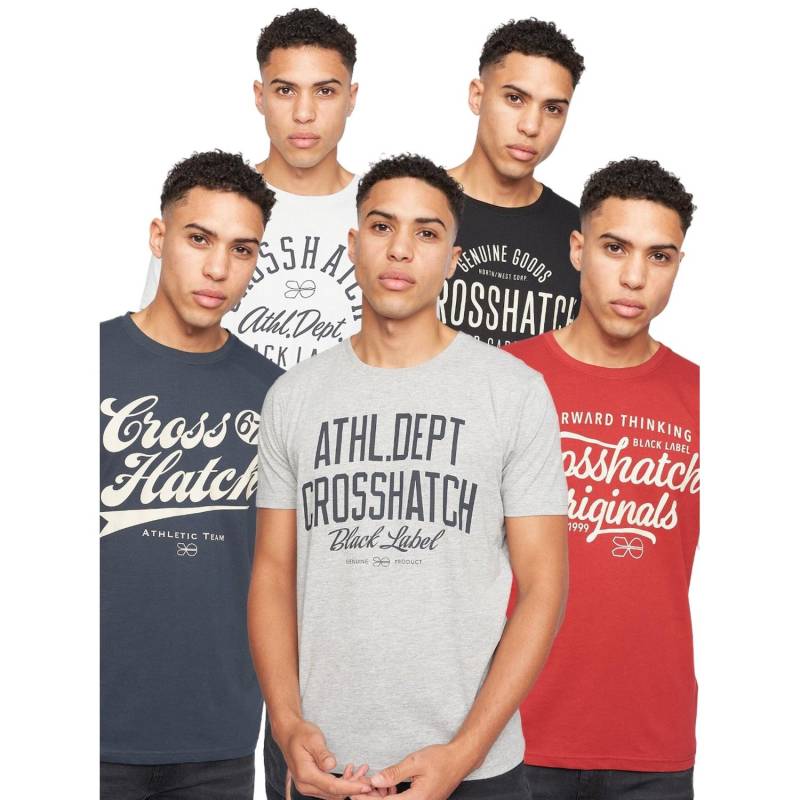 Crosshatch Herren-T-Shirt „Luckmoore“ in verschiedenen Designs (Packung mit 5) S von Joom DACH